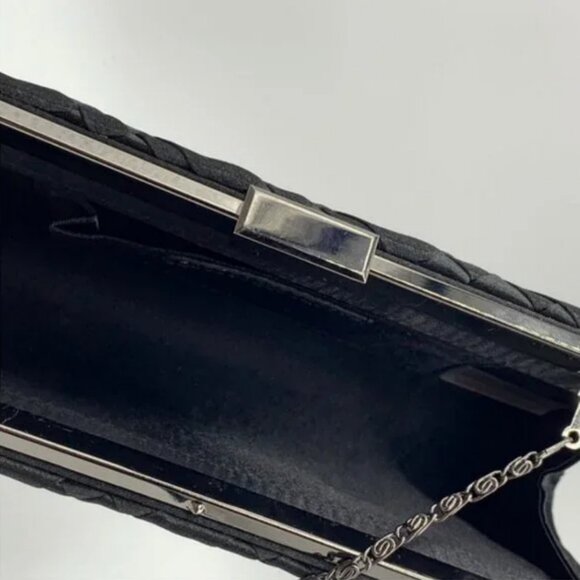 Casa di Borse Frame Black Basketweave Clutch/Shoulder Evening Bag - Picture 4 of 8